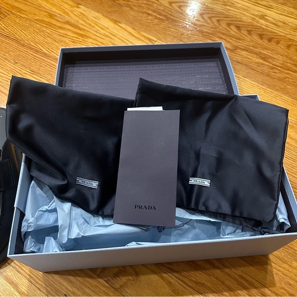 Prada Brushed Leather Loafer Mules Sz 37 - Picture 8 of 13